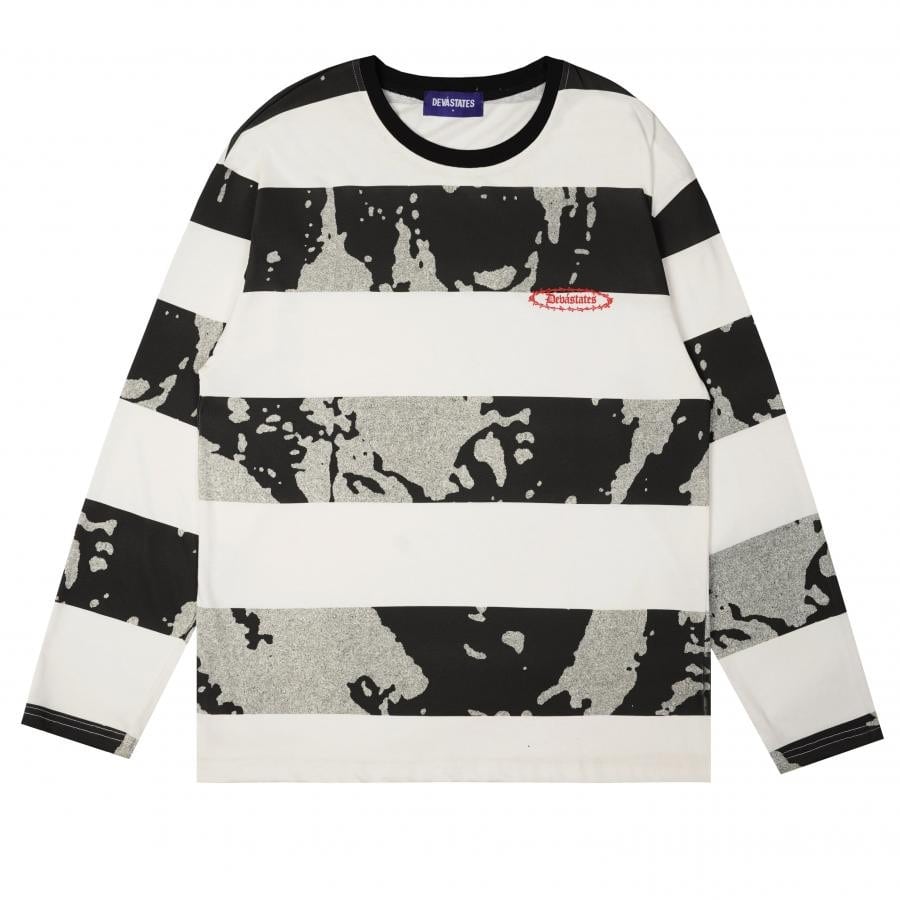 【DEVA STATES】LS Tshirt - SLOTH(WHITE/BLACK) WHITE/BLACK XL
