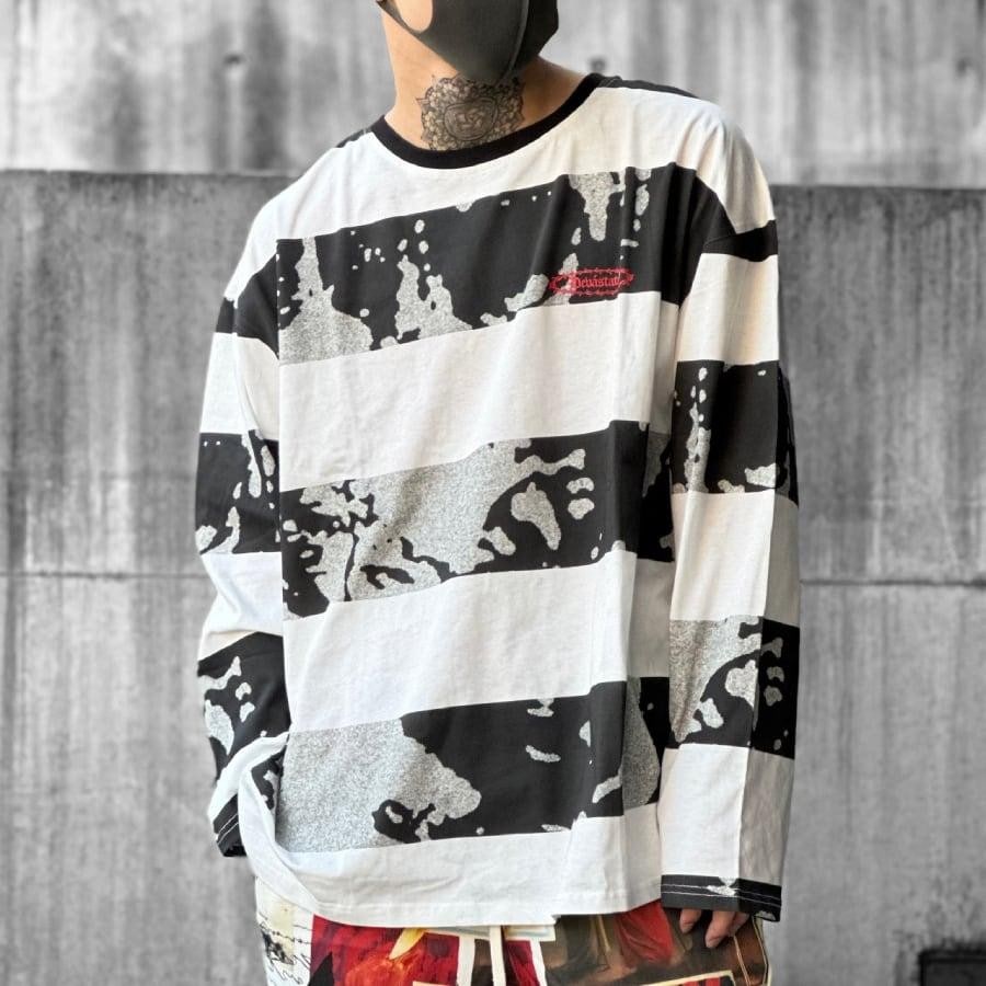 【DEVA STATES】LS Tshirt - SLOTH(WHITE/BLACK) WHITE/BLACK XL