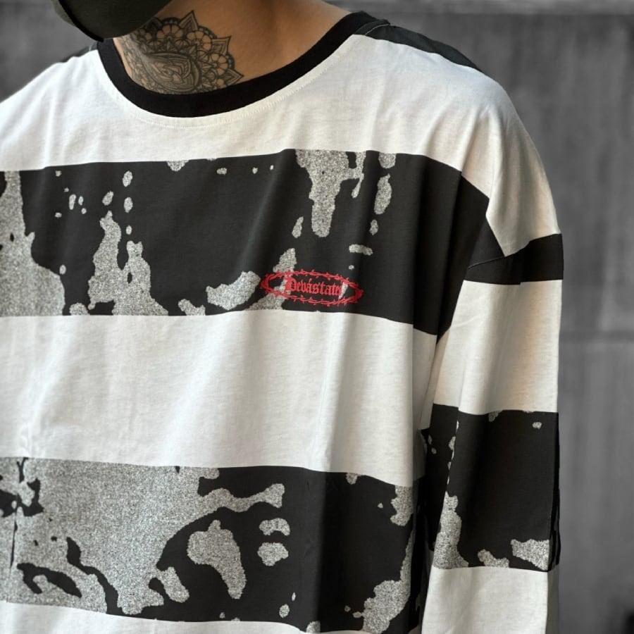 【DEVA STATES】LS Tshirt - SLOTH(WHITE/BLACK) WHITE/BLACK XL