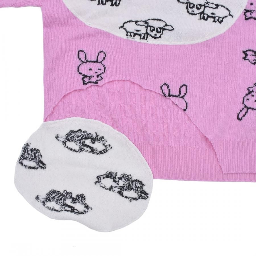 【NATASHA ZINKO】PULLOVER RABBITS AND SHEEPS(PINK/WHITE) PINK/WHITE S