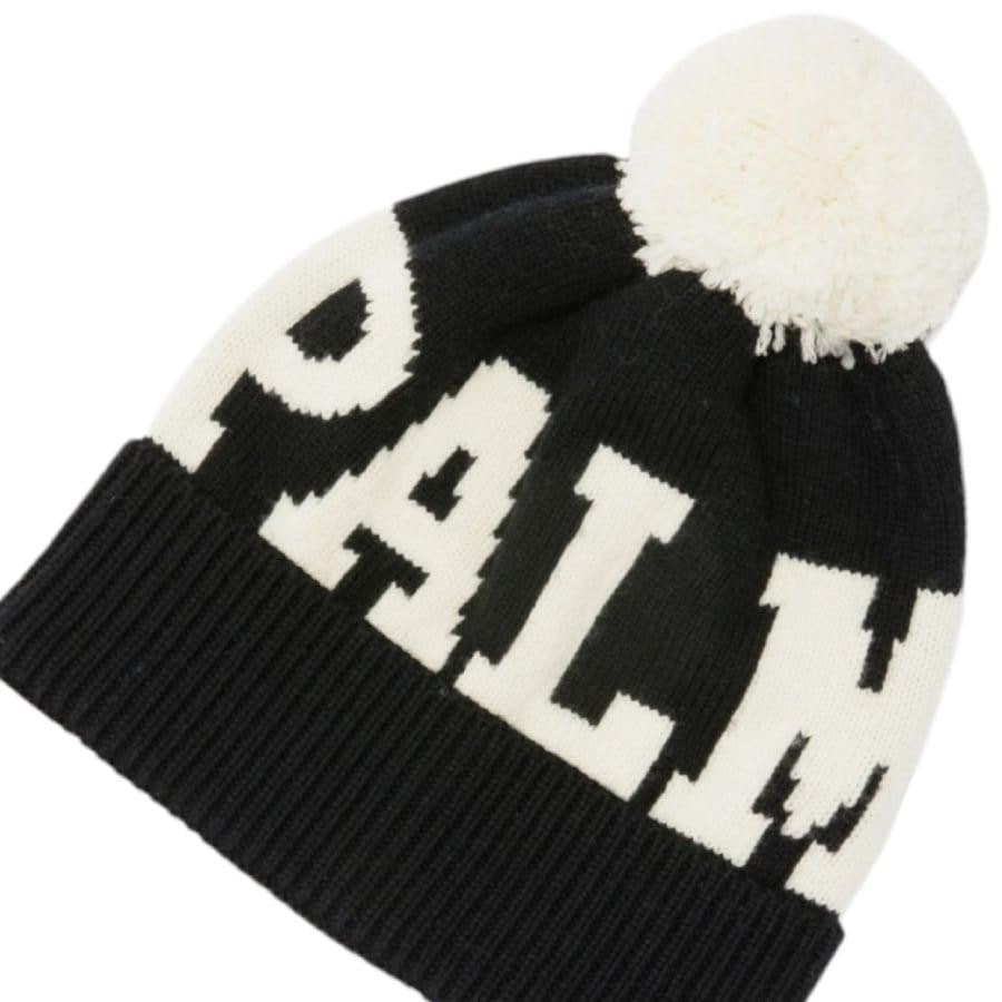 【Palm Angels】LOGO POMPON BEANIE (BLACKWHITE) BLACK/WHITE F