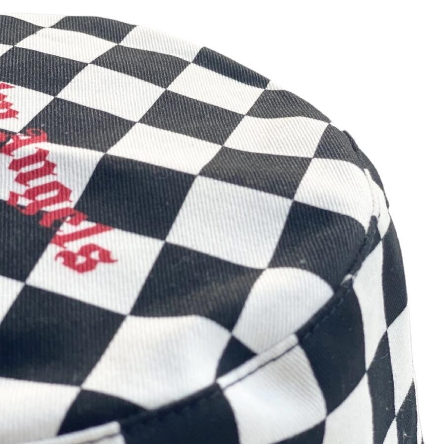 【Palm Angels】DAMIER BUCKET HAT (BLACKRED) BLACK/RED F