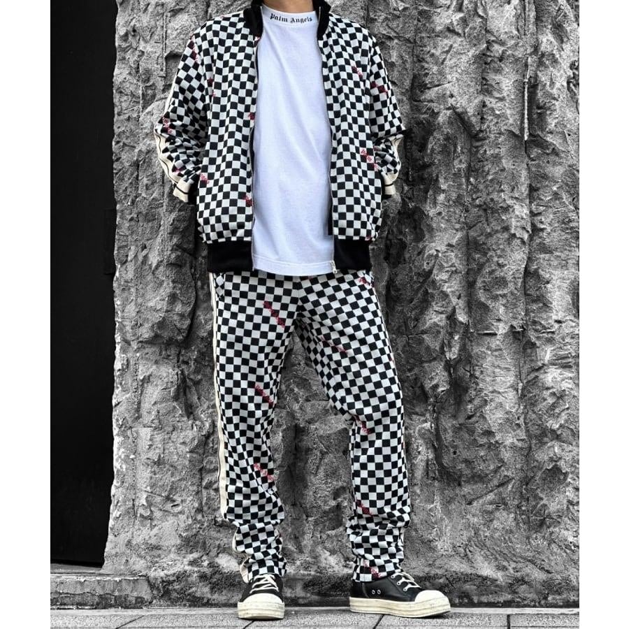 【Palm Angels】JQRD DAMIER CLASSIC TRACKJKT(BLACK/RED) BLACK/RED L