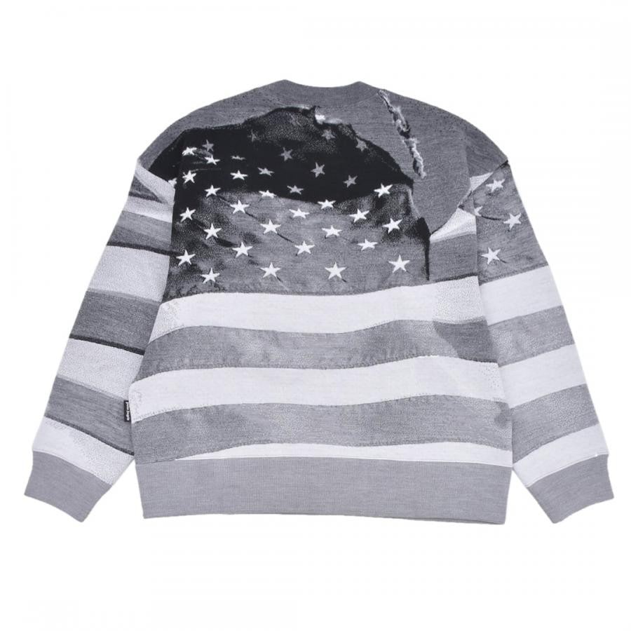 Palm Angels】JQRD FLAG SWEATER(GREY/BLACK)(L GREY/BLACK)｜ AYIN