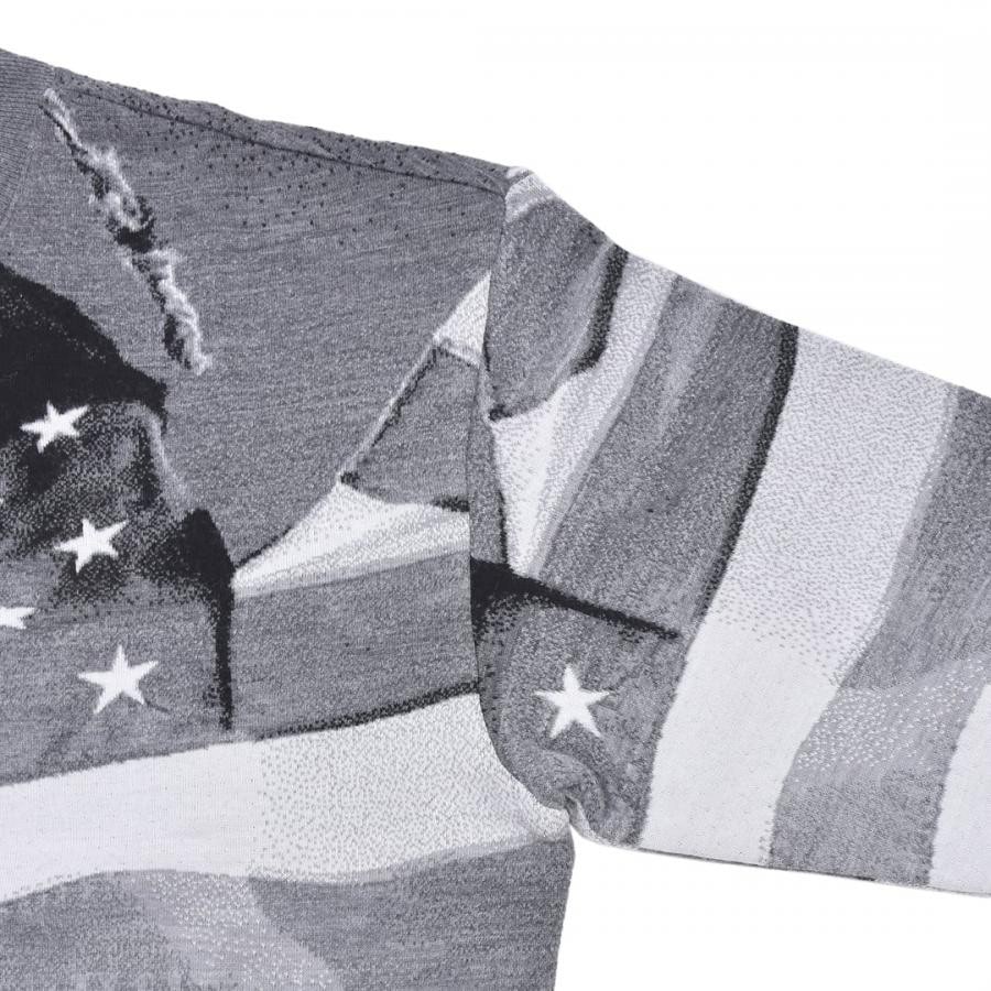 【Palm Angels】JQRD FLAG SWEATER(GREY/BLACK) GREY/BLACK L
