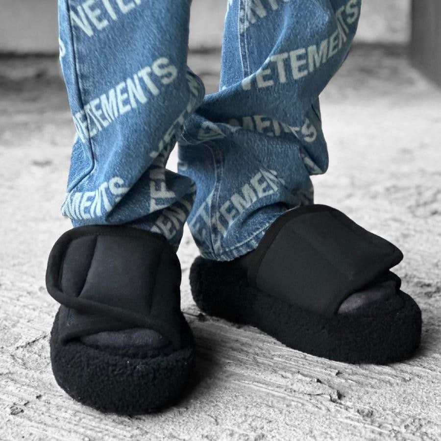 【NATASHA ZINKO】SHEARLING SLIPPERS(BLACK) BLACK S