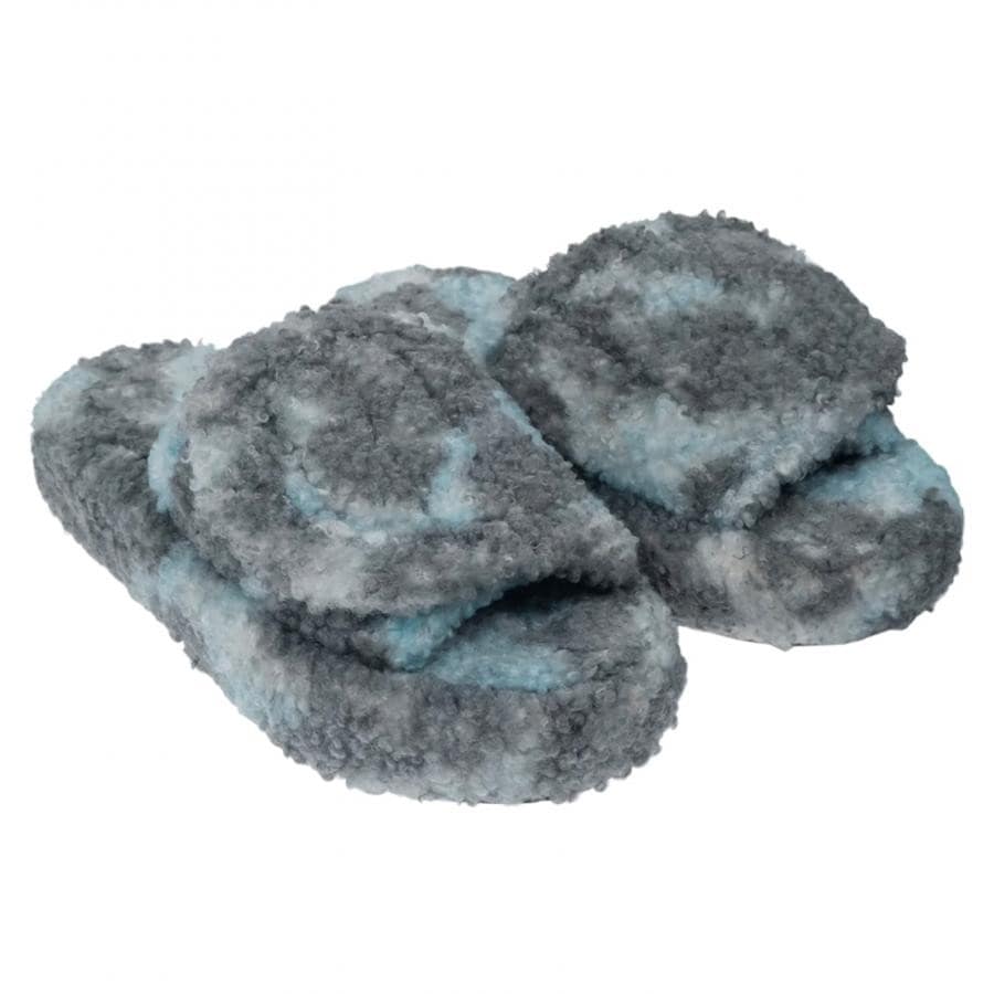 【NATASHA ZINKO】FAUX FUR SLIDES(GREY/BLUE) GREY/BLUE XS