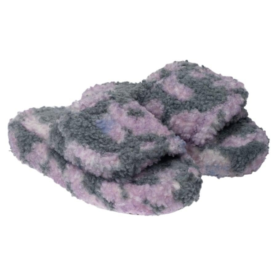 【NATASHA ZINKO】FAUX FUR SLIDES(GREY/PINK) GREY/PINK XS