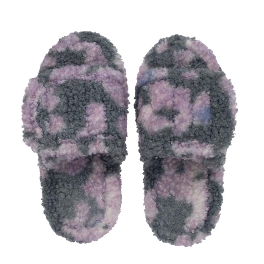 【NATASHA ZINKO】FAUX FUR SLIDES(GREY/PINK) GREY/PINK XS