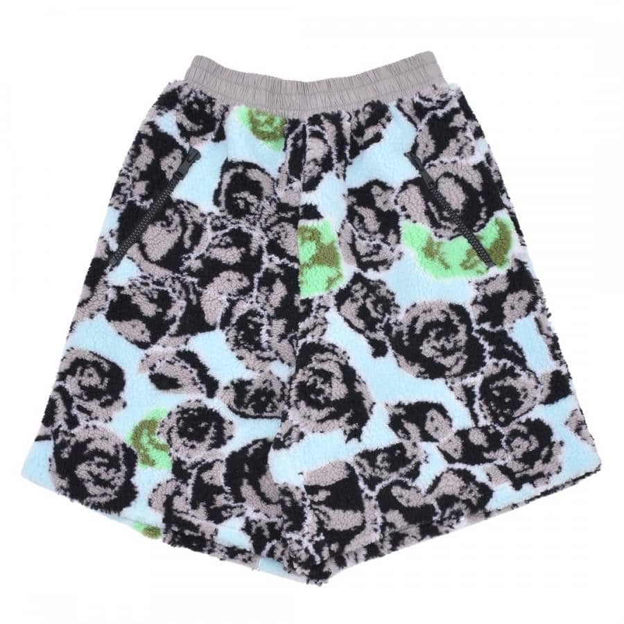 【NATASHA ZINKO】PIXEL ROSES PRINT FLEECE SHORTS(BLUE) BLUE XXS
