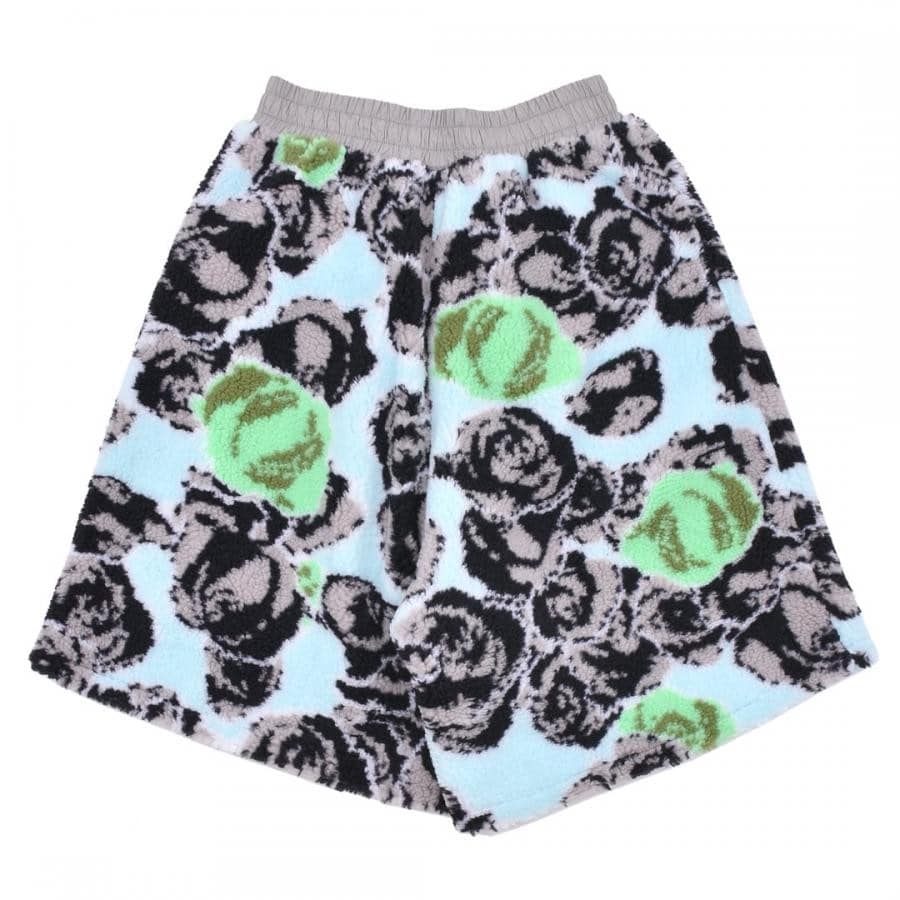 【NATASHA ZINKO】PIXEL ROSES PRINT FLEECE SHORTS(BLUE) BLUE S