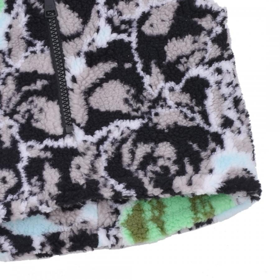 【NATASHA ZINKO】PIXEL ROSES PRINT FLEECE FUR VEST(BLUE) BLUE XXS