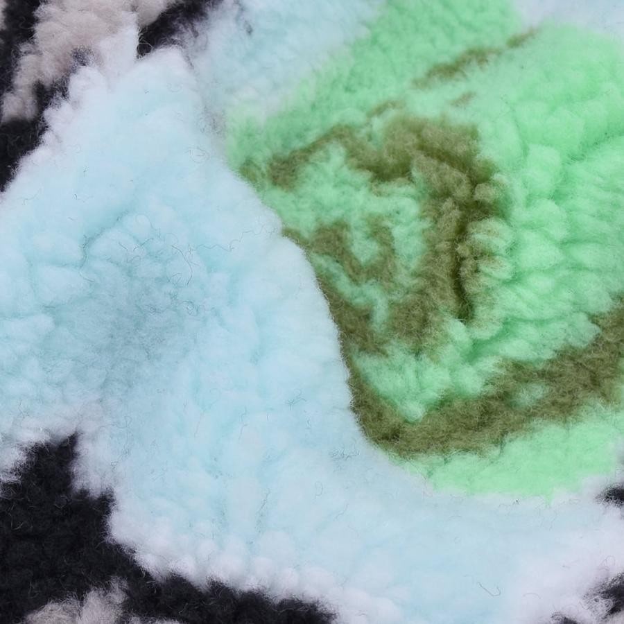 【NATASHA ZINKO】PIXEL ROSES PRINT FLEECE FUR VEST(BLUE) BLUE XS