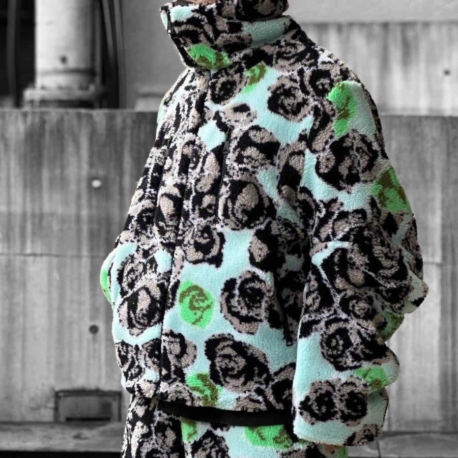 【NATASHA ZINKO】PRINT FLEECE JACKET(BLUE) BLUE S