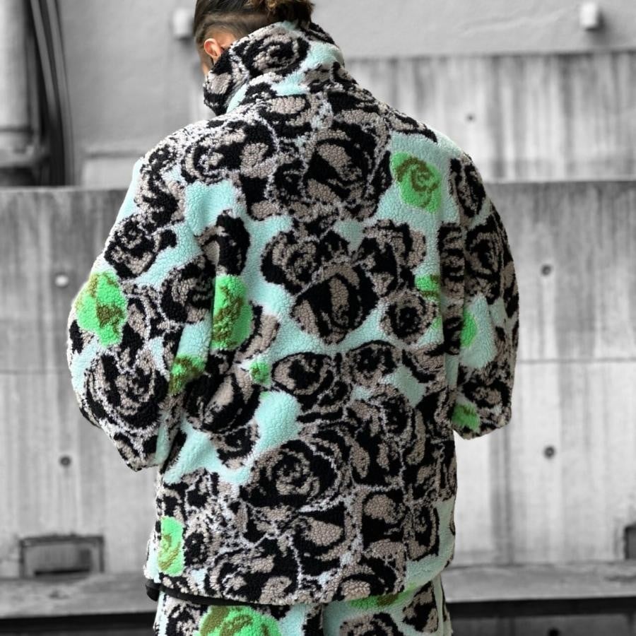 【NATASHA ZINKO】PRINT FLEECE JACKET(BLUE) BLUE M