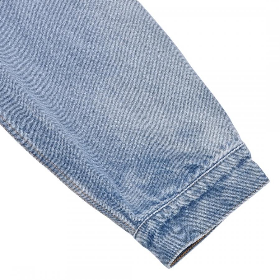 【VETEMENTS】DENIM JACKET WITH DETACHABLE HOOD LIGHT BLUE XS