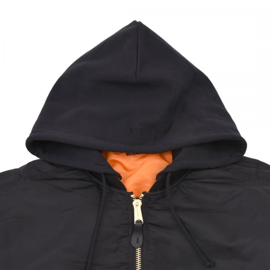 【VETEMENTS】HOODED BOMBER(BLACK) BLACK M