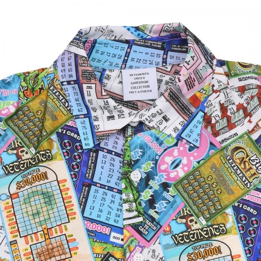 【VETEMENTS】LOTTERY FLUID JERSEY SHIRT(MULTI) MULTI XS