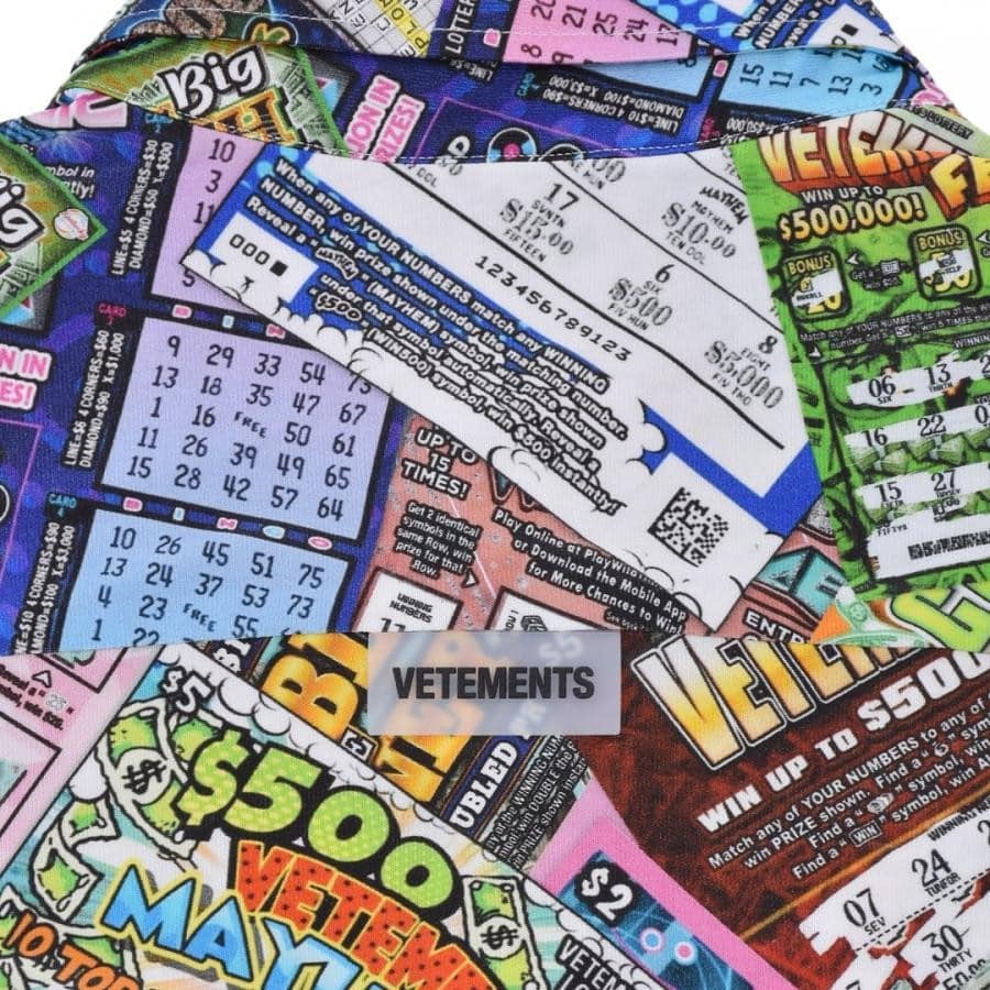 【VETEMENTS】LOTTERY FLUID JERSEY SHIRT(MULTI) MULTI XS