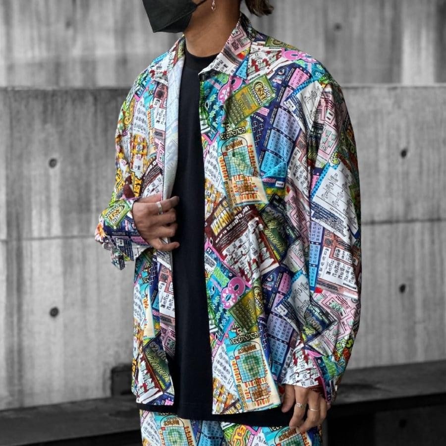 【VETEMENTS】LOTTERY FLUID JERSEY SHIRT(MULTI) MULTI XS