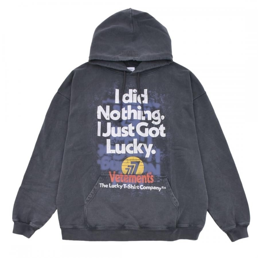 【VETEMENTS】I GOT LUCKY HOODIE(WASHED BLACK)