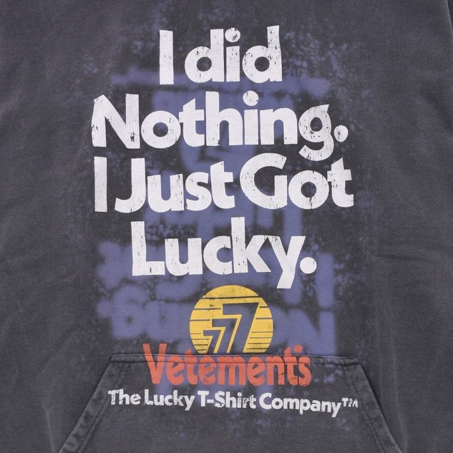【VETEMENTS】I GOT LUCKY HOODIE(WASHED BLACK) WASHED BLACK XS
