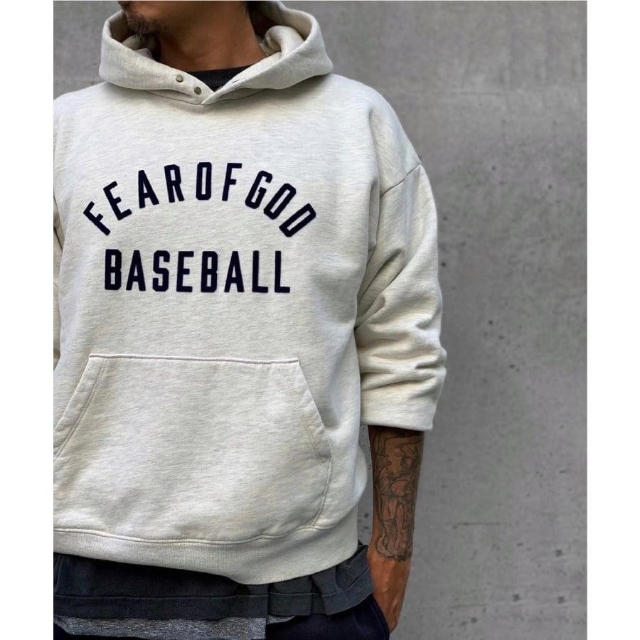 FEAR OF GOD SEVENTH COLLECTION BASEBALL HOODIE OFF WHITE M