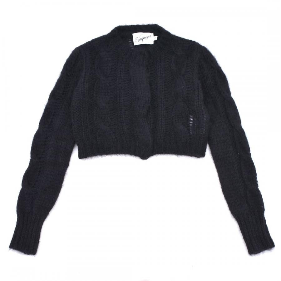 【VAQUERA】WOMENS CABLE KNIT CARDIGAN KNIT(BLACK) BLACK S