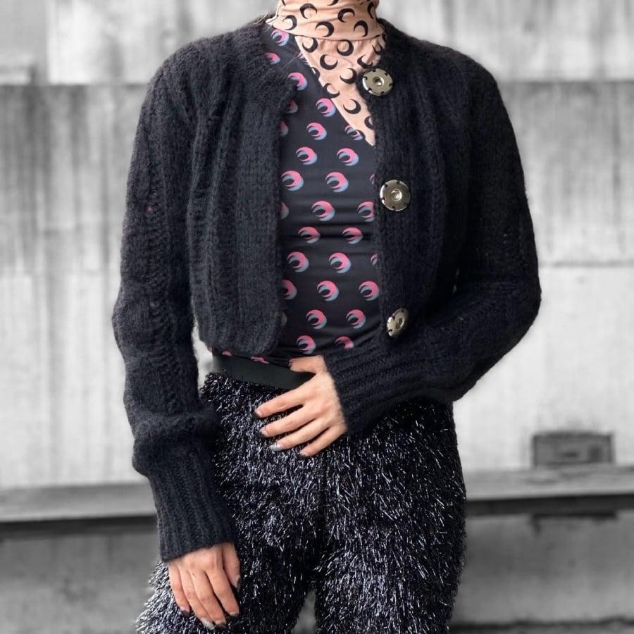 【VAQUERA】WOMENS CABLE KNIT CARDIGAN KNIT(BLACK) BLACK S