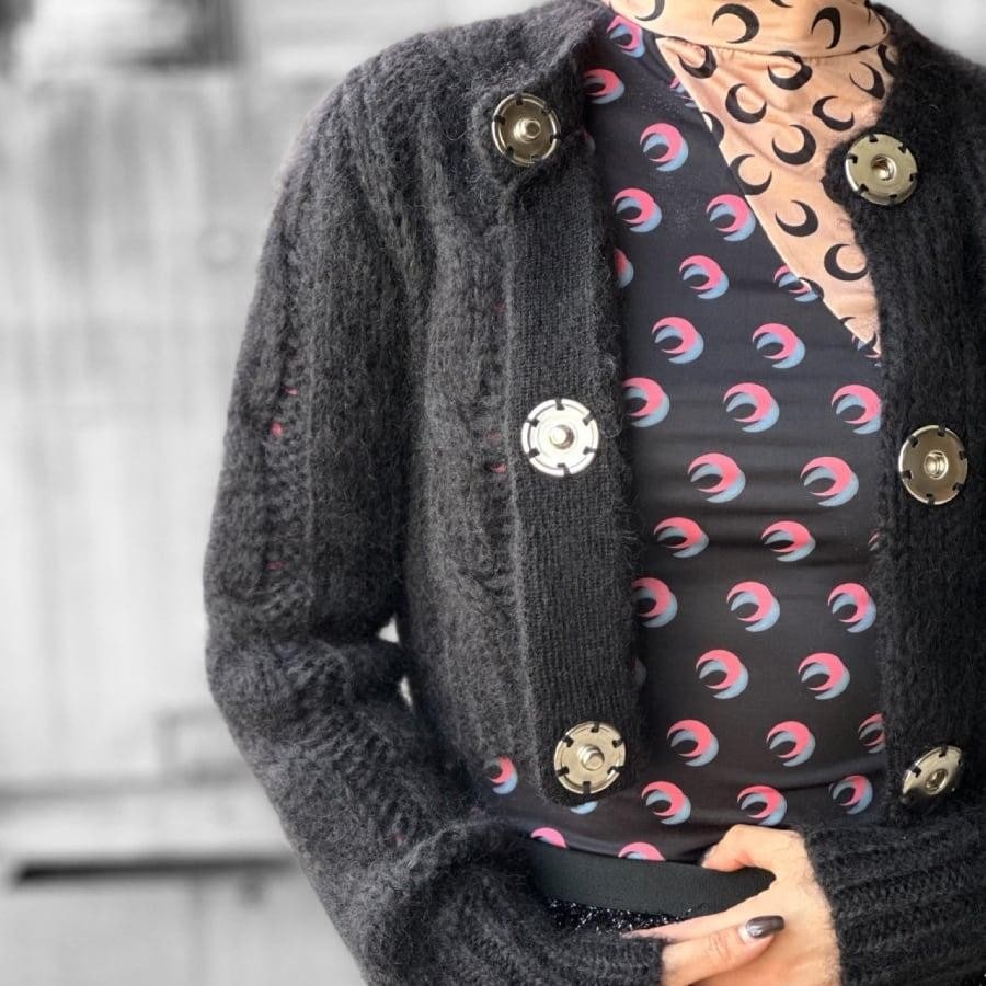 【VAQUERA】WOMENS CABLE KNIT CARDIGAN KNIT(BLACK) BLACK S