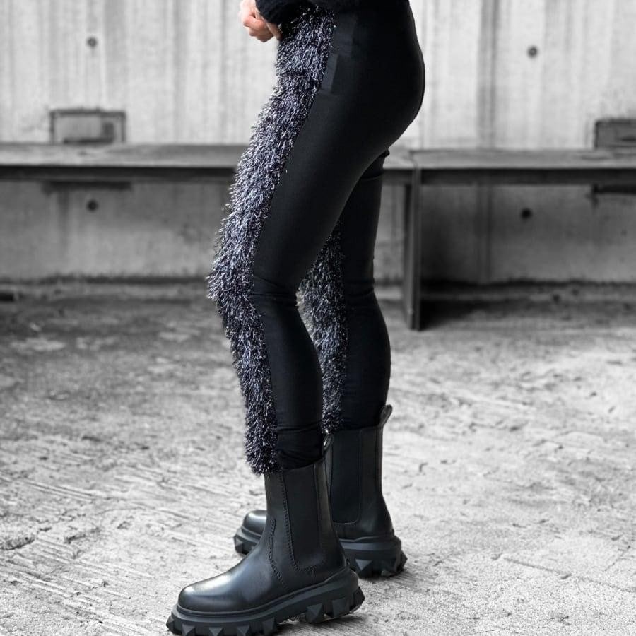 【VAQUERA】WOMENS FRIZZY LEGGINGS KNIT(BLACK) BLACK XS