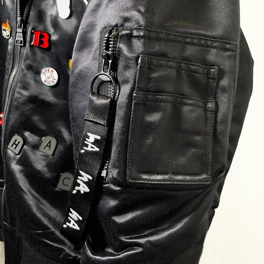 【Haculla】PIN EXPLOSION BOMBER（BLACK） BLACK L