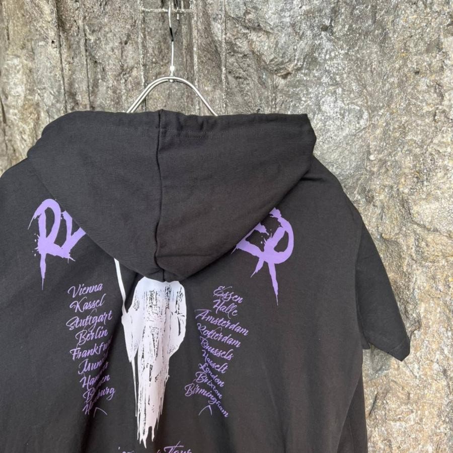 RAF SIMONS Hoodie doubled with printed T-shirt Resilencer BLACK BLACK S