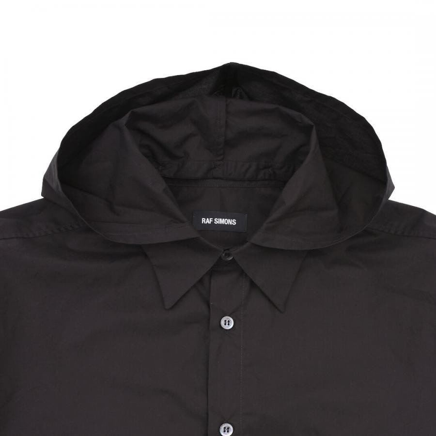 Raf Simons Shirt with hood and print on sleeve BLACK BLACK 48