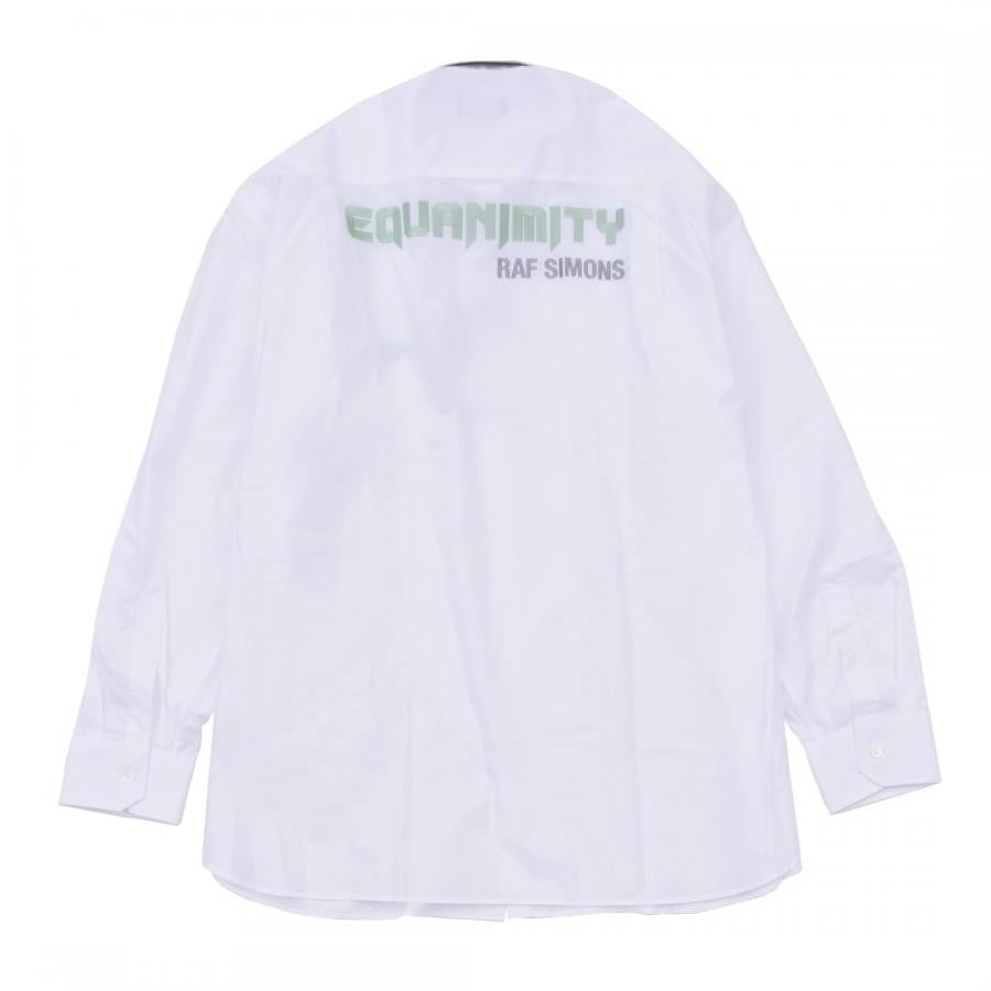 Raf Simons Big fit shirt with embroidered text in b WHITE WHITE 48
