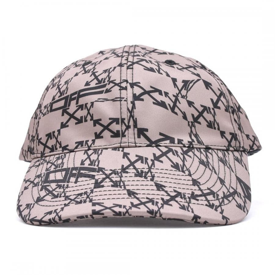 【OFF-WHITE】OW ALLOVER BASEBALL CAP (CAMEL/BLACK) CAMEL/BLACK F