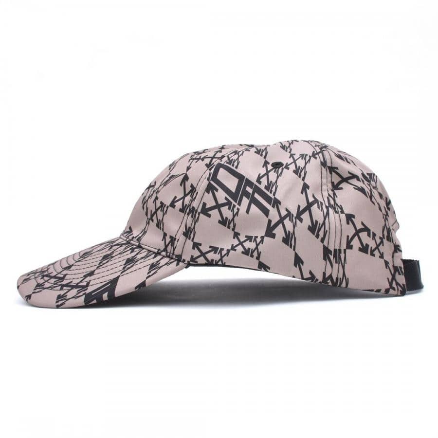 【OFF-WHITE】OW ALLOVER BASEBALL CAP (CAMEL/BLACK) CAMEL/BLACK F