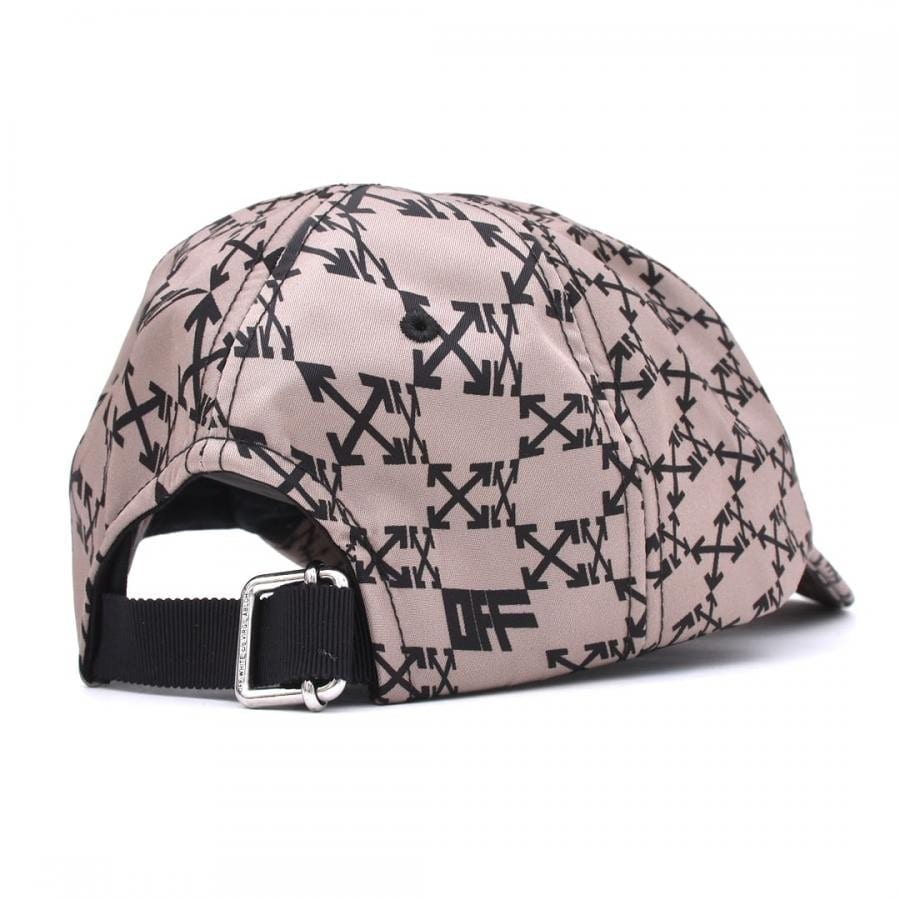 【OFF-WHITE】OW ALLOVER BASEBALL CAP (CAMEL/BLACK) CAMEL/BLACK F