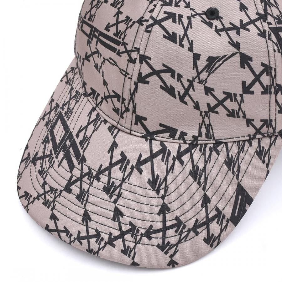 【OFF-WHITE】OW ALLOVER BASEBALL CAP (CAMEL/BLACK) CAMEL/BLACK F