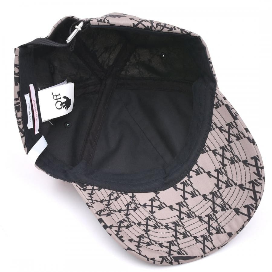 【OFF-WHITE】OW ALLOVER BASEBALL CAP (CAMEL/BLACK) CAMEL/BLACK F