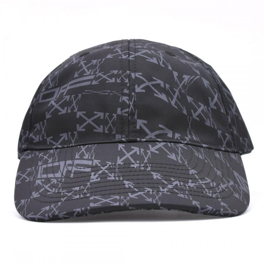 【OFF-WHITE】OW ALLOVER BASEBALL CAP (BLACK/GREY) BLACK/GREY F