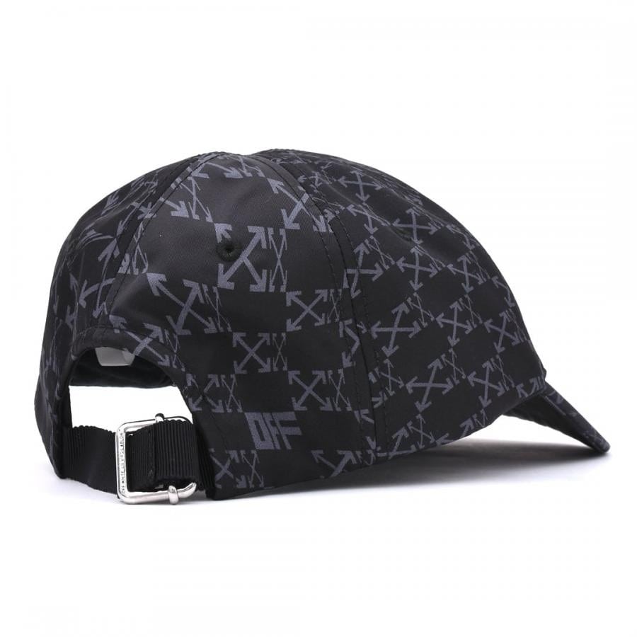 【OFF-WHITE】OW ALLOVER BASEBALL CAP (BLACK/GREY) BLACK/GREY F