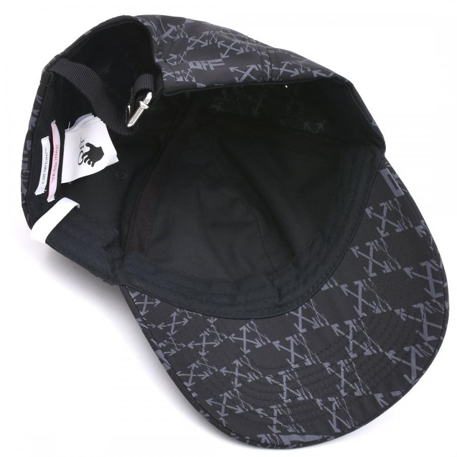 【OFF-WHITE】OW ALLOVER BASEBALL CAP (BLACK/GREY) BLACK/GREY F
