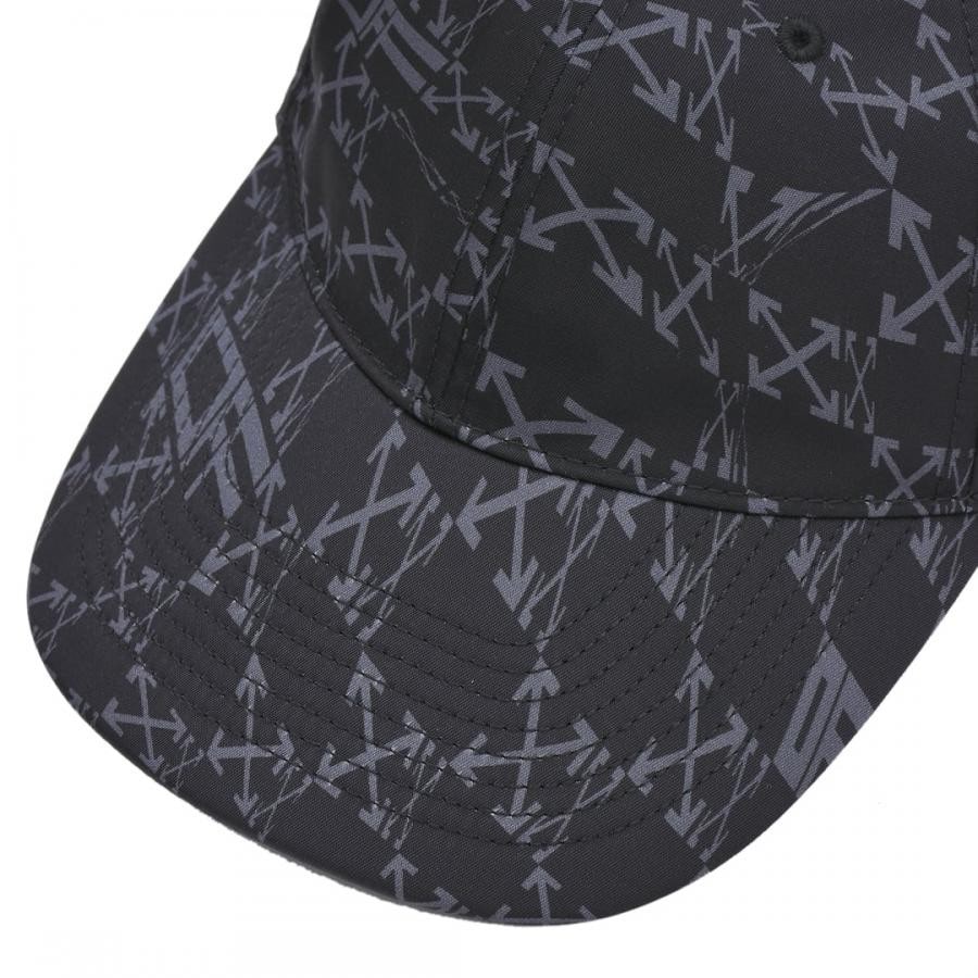 【OFF-WHITE】OW ALLOVER BASEBALL CAP (BLACK/GREY) BLACK/GREY F