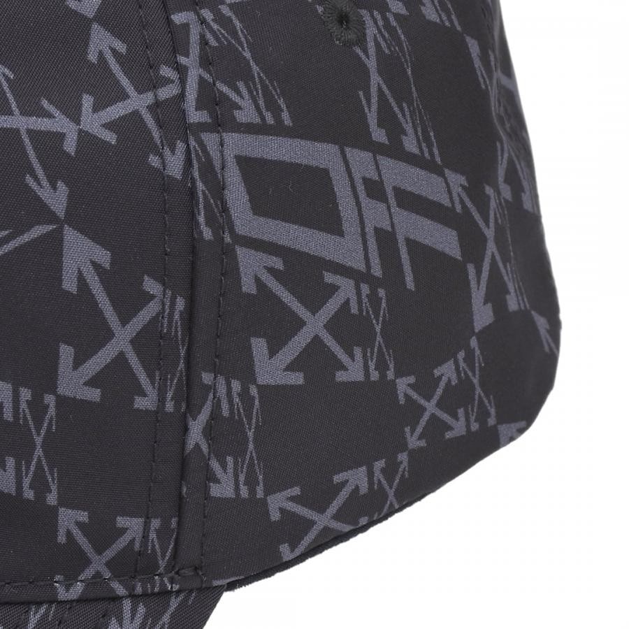 【OFF-WHITE】OW ALLOVER BASEBALL CAP (BLACK/GREY) BLACK/GREY F