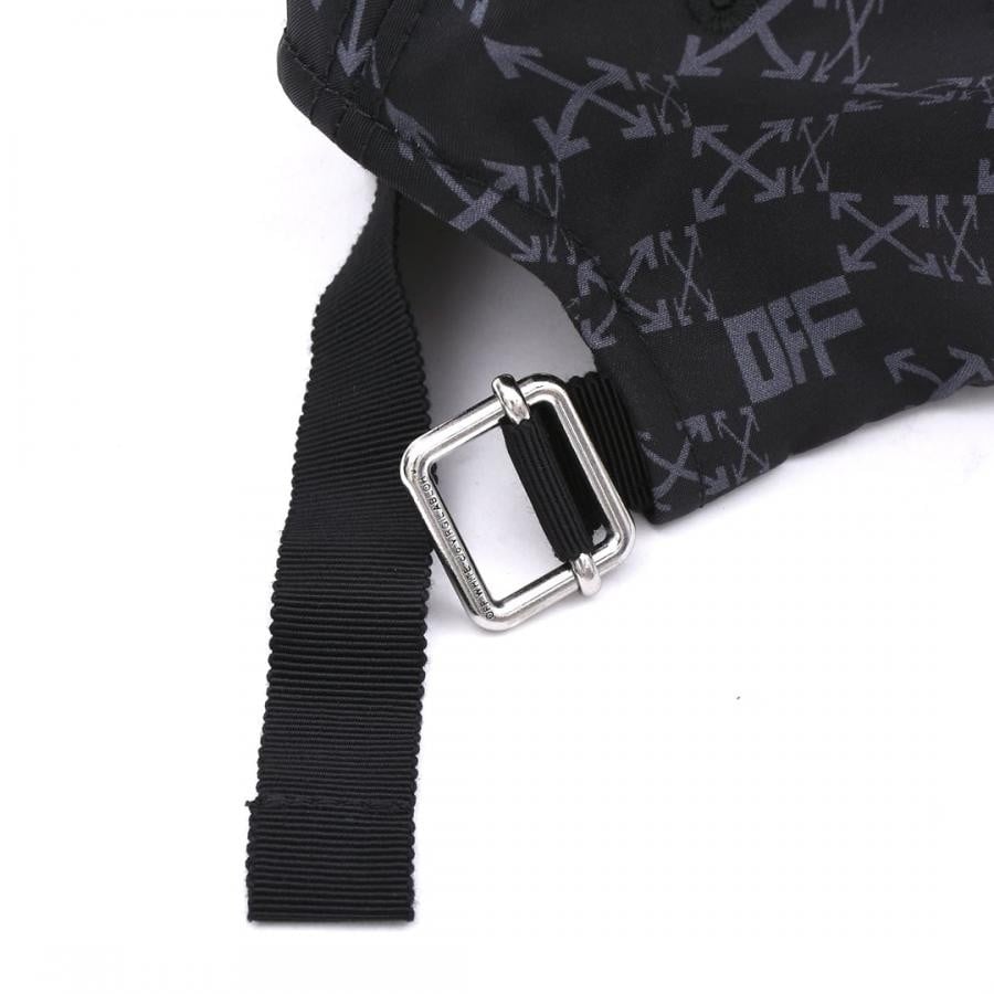 【OFF-WHITE】OW ALLOVER BASEBALL CAP (BLACK/GREY) BLACK/GREY F