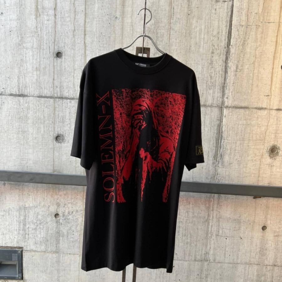 RAF SIMONS Oversized T-shirt Solemn-X BLACK(XS BLACK)｜ AYIN