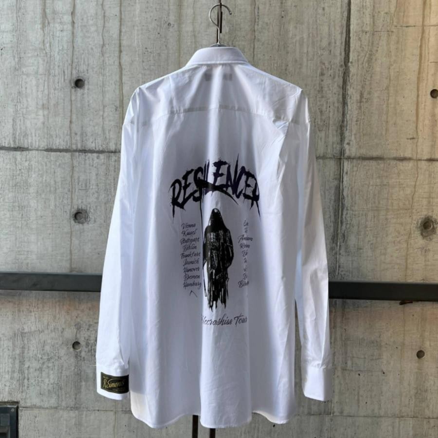 RAF SIMONS Big fit shirt with printed Resilencer WHITE WHITE 48