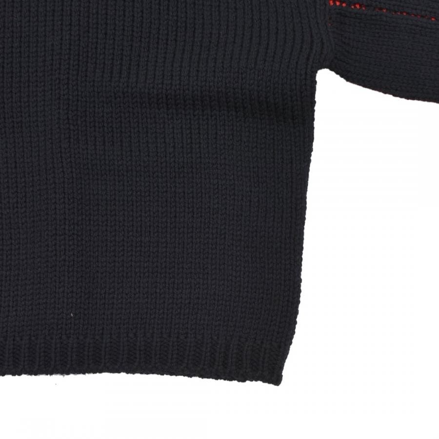 【RAF SIMONS】Loose fit cropped wool jacquard RS sweater