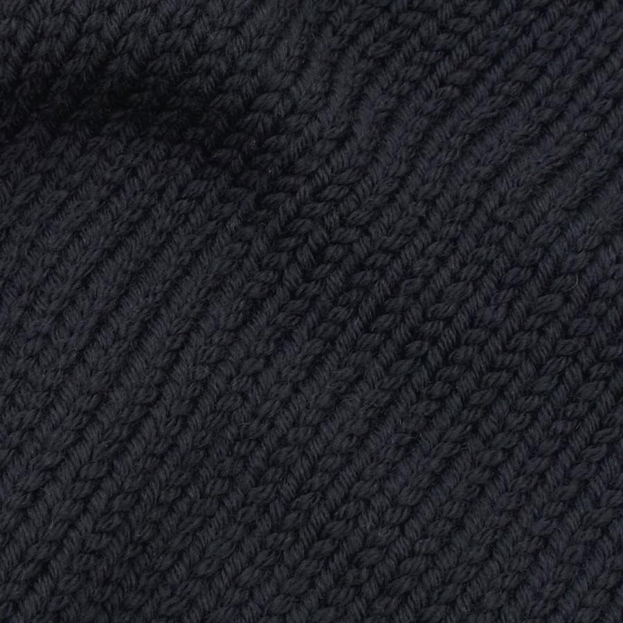 【RAF SIMONS】Loose fit cropped wool jacquard RS sweater BLACK 2